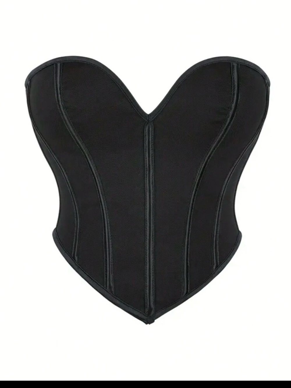 New Black Strapless Corset Top - Women's Waist-Cinching Bustier